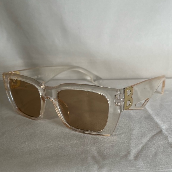 Accessories - Transparent Sunglasses with Gold Intial B Accents